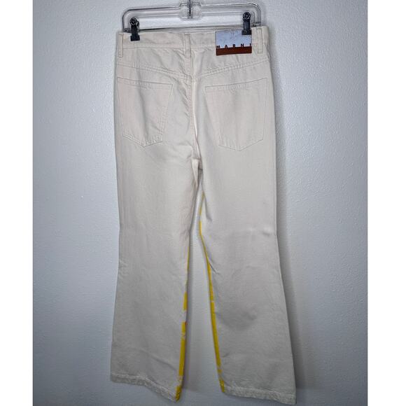 Marni Floral Print Flared Floral Painted Denim Jeans 31 - Picture 4 of 14